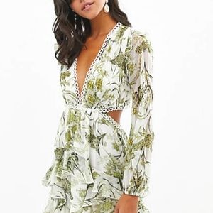 ASOS DESIGN long sleeve mini dress in floral print
